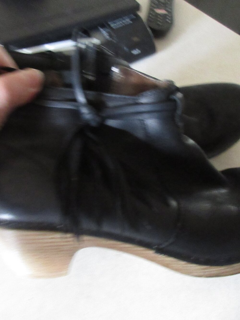 dansko black zip booties ankle boots zip side fringe 39 8.5